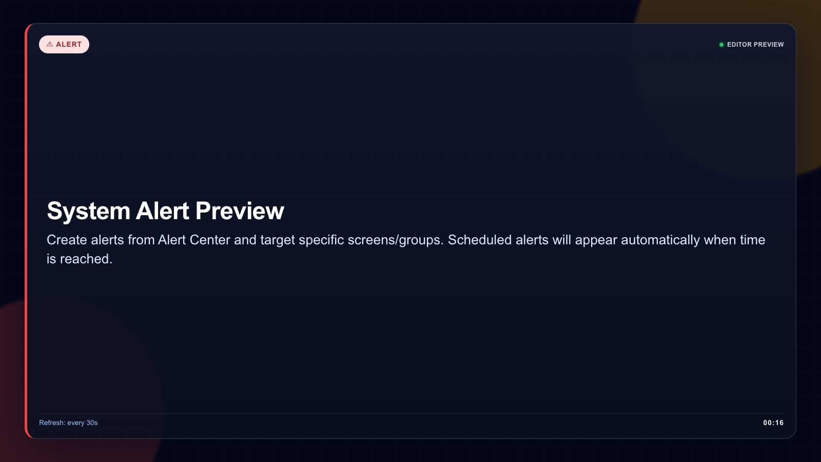 Alert Center alternate screen preview