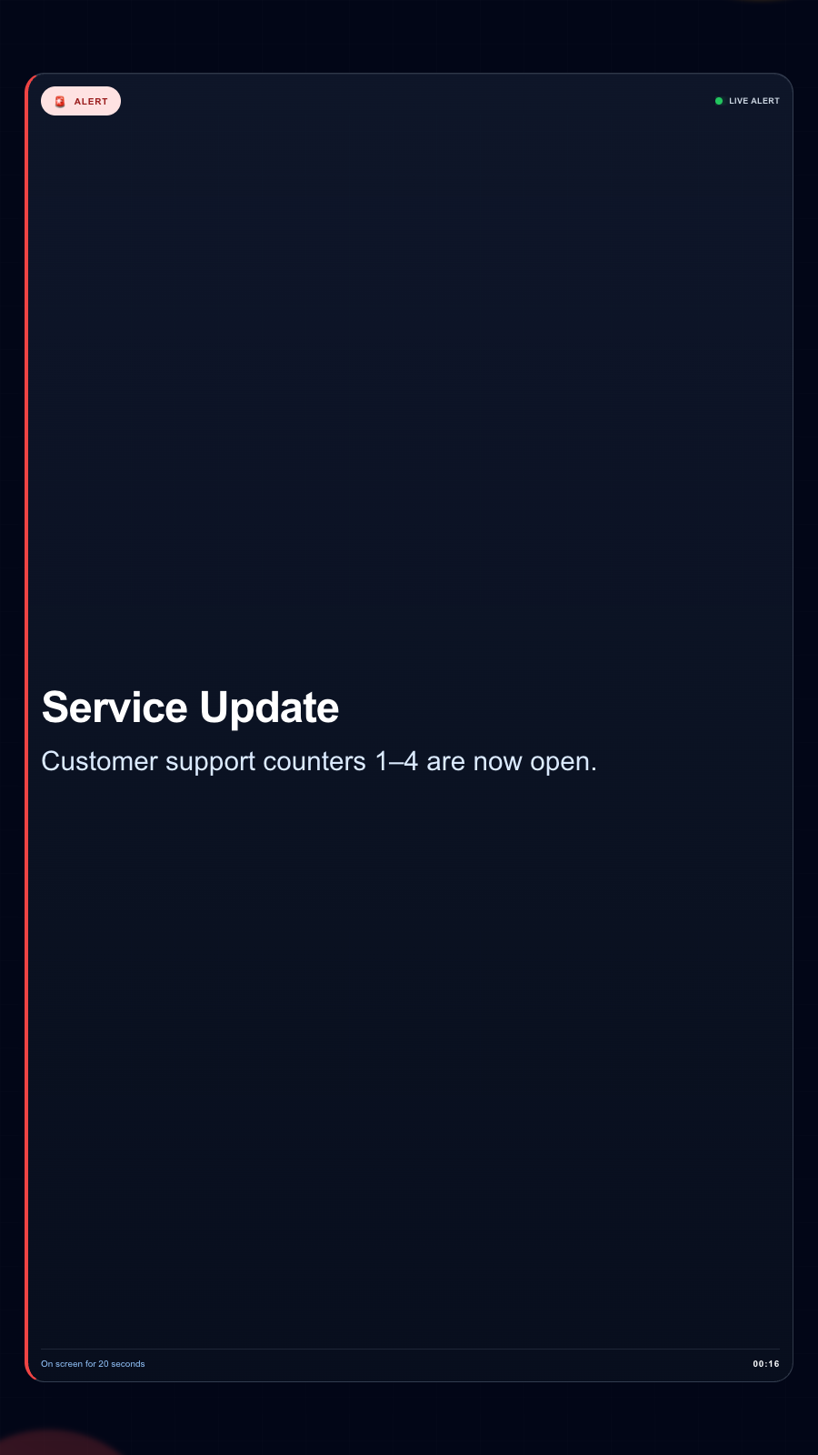 Alert Center portrait screen preview
