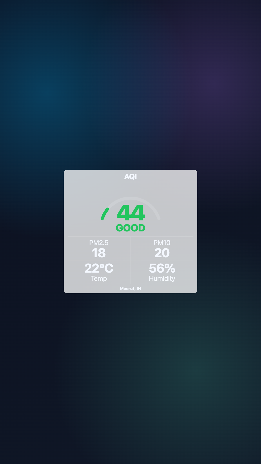 AQI Live portrait screen preview