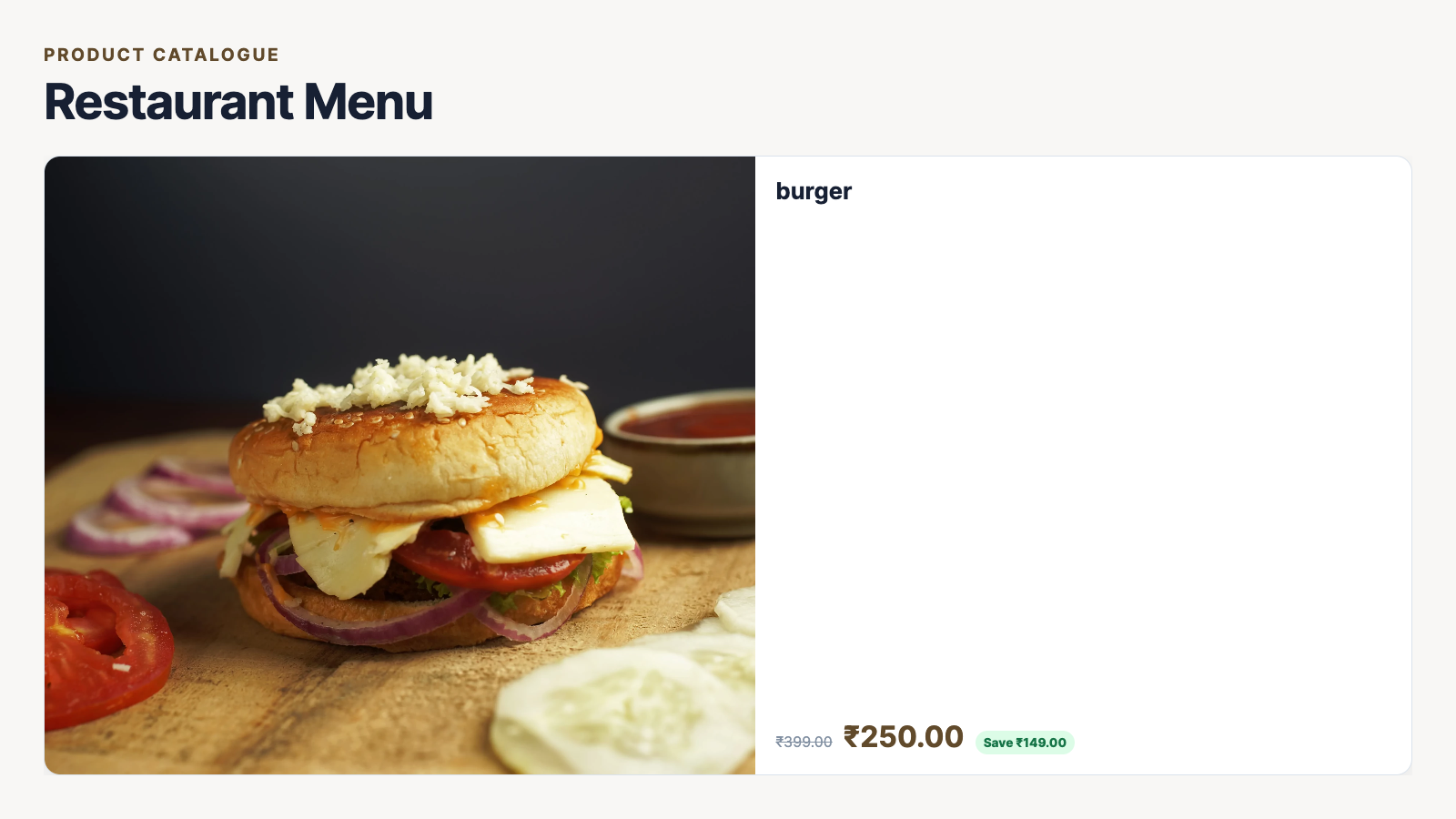 Product Catalogue alternate screen preview