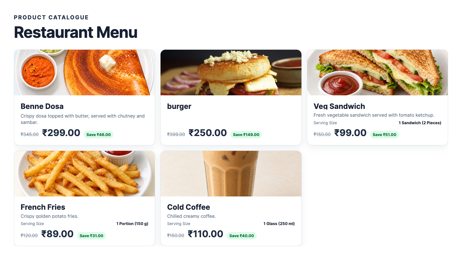 Product Catalogue landscape screen preview