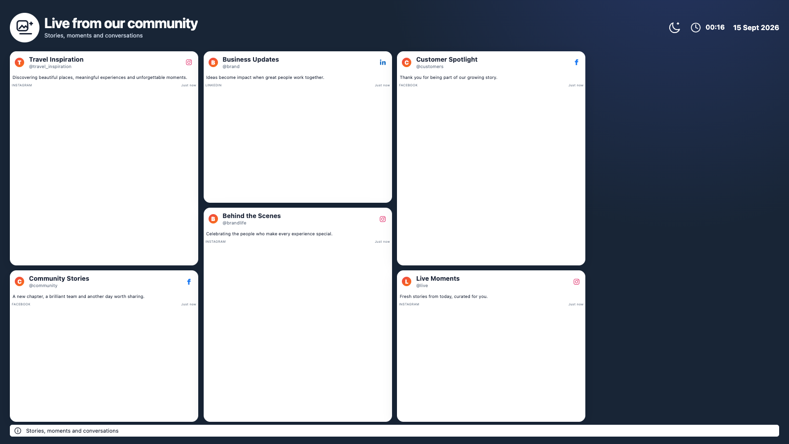 Social Wall landscape screen preview