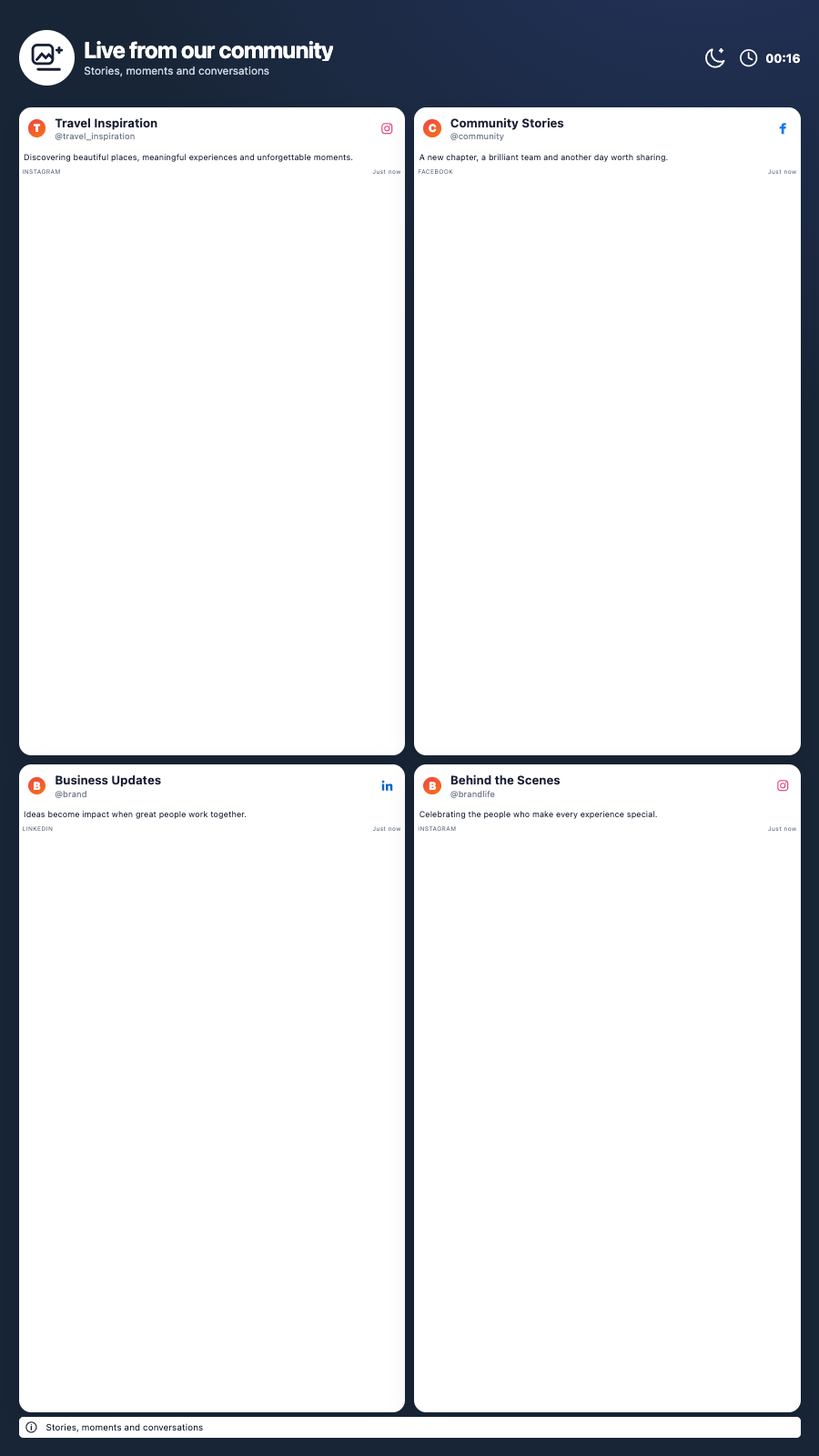 Social Wall portrait screen preview