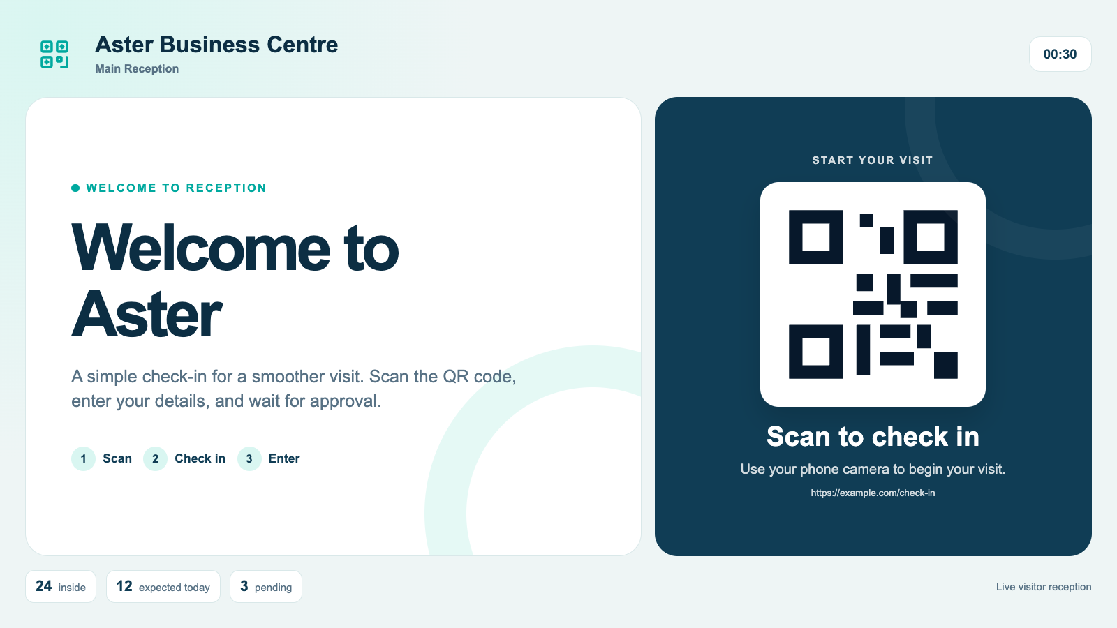 Visitor Management landscape screen preview