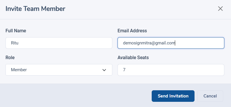 Enter member details